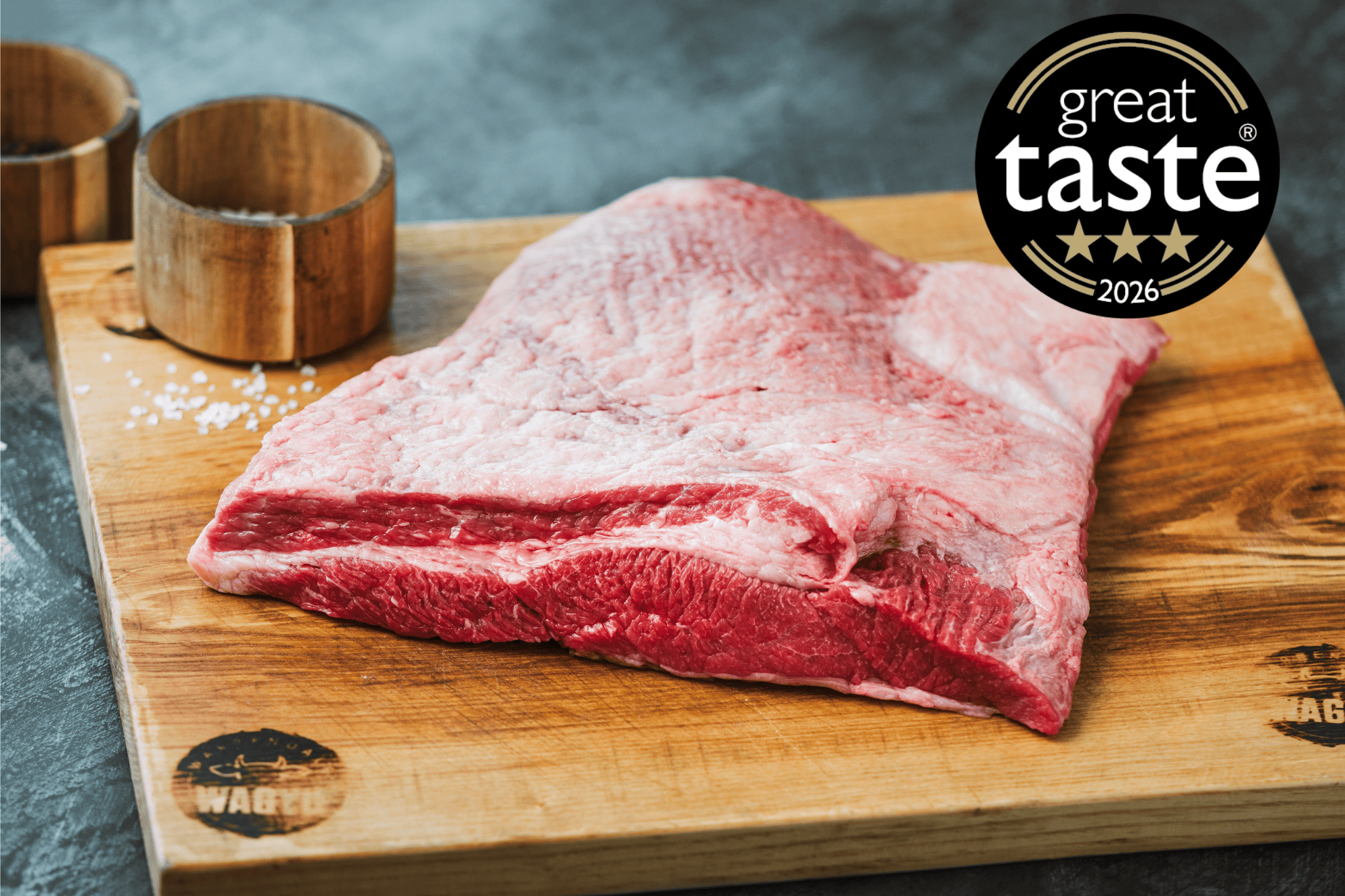 Brisket joint on a wooden chopping board